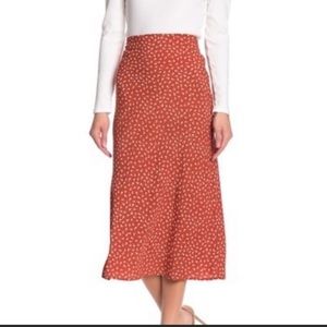 Burnt Orange Midi Skirt